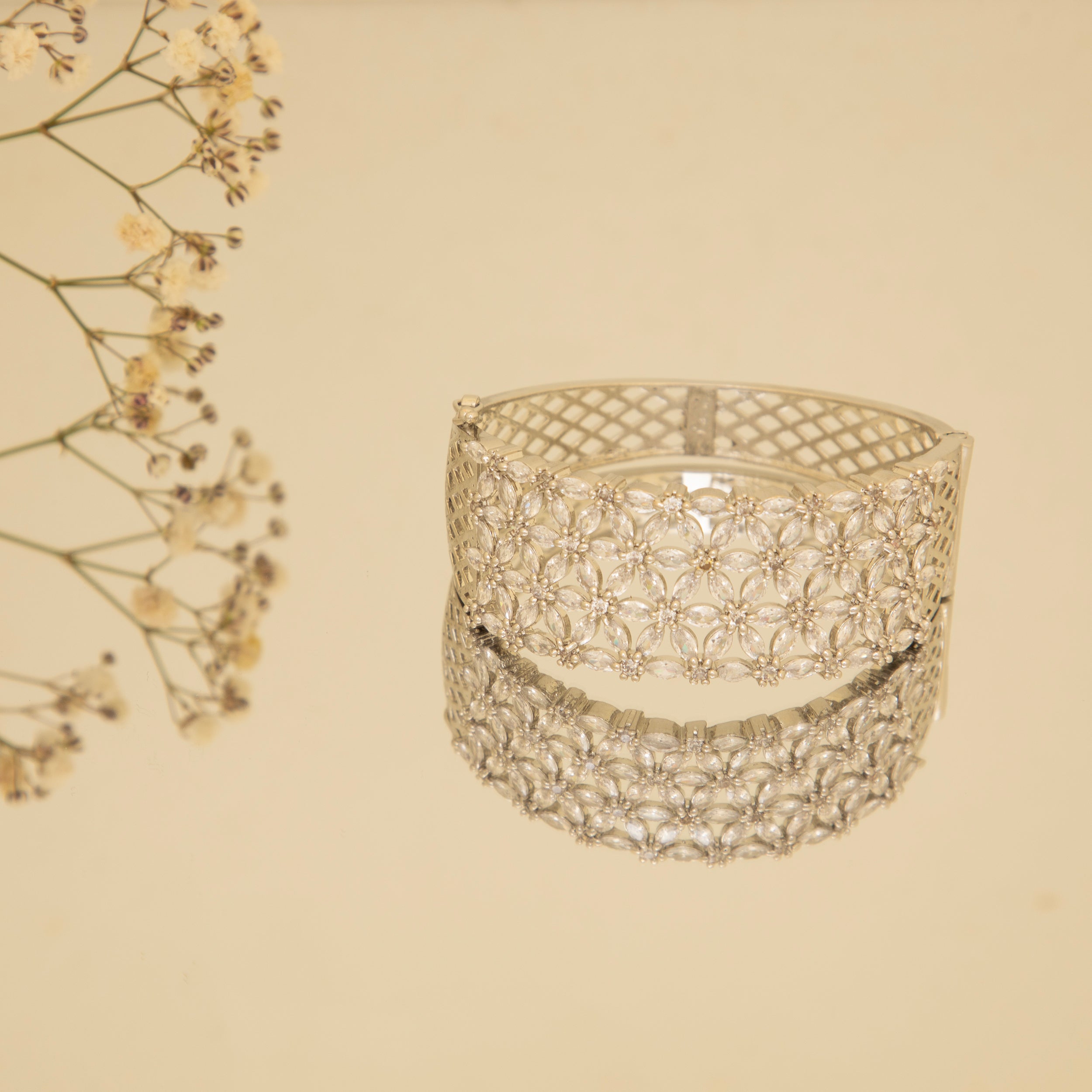 LA FILLE D'OR Stunning American Diamond Encrusted Bracelet.