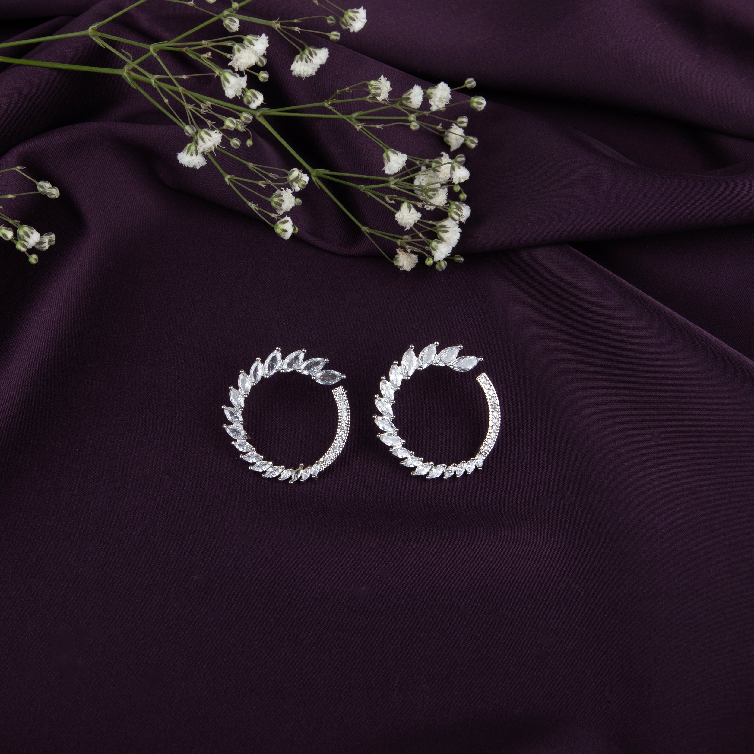 LA FILLE D'OR Marquise-Cut Cubic Zirconia Ear Climbers