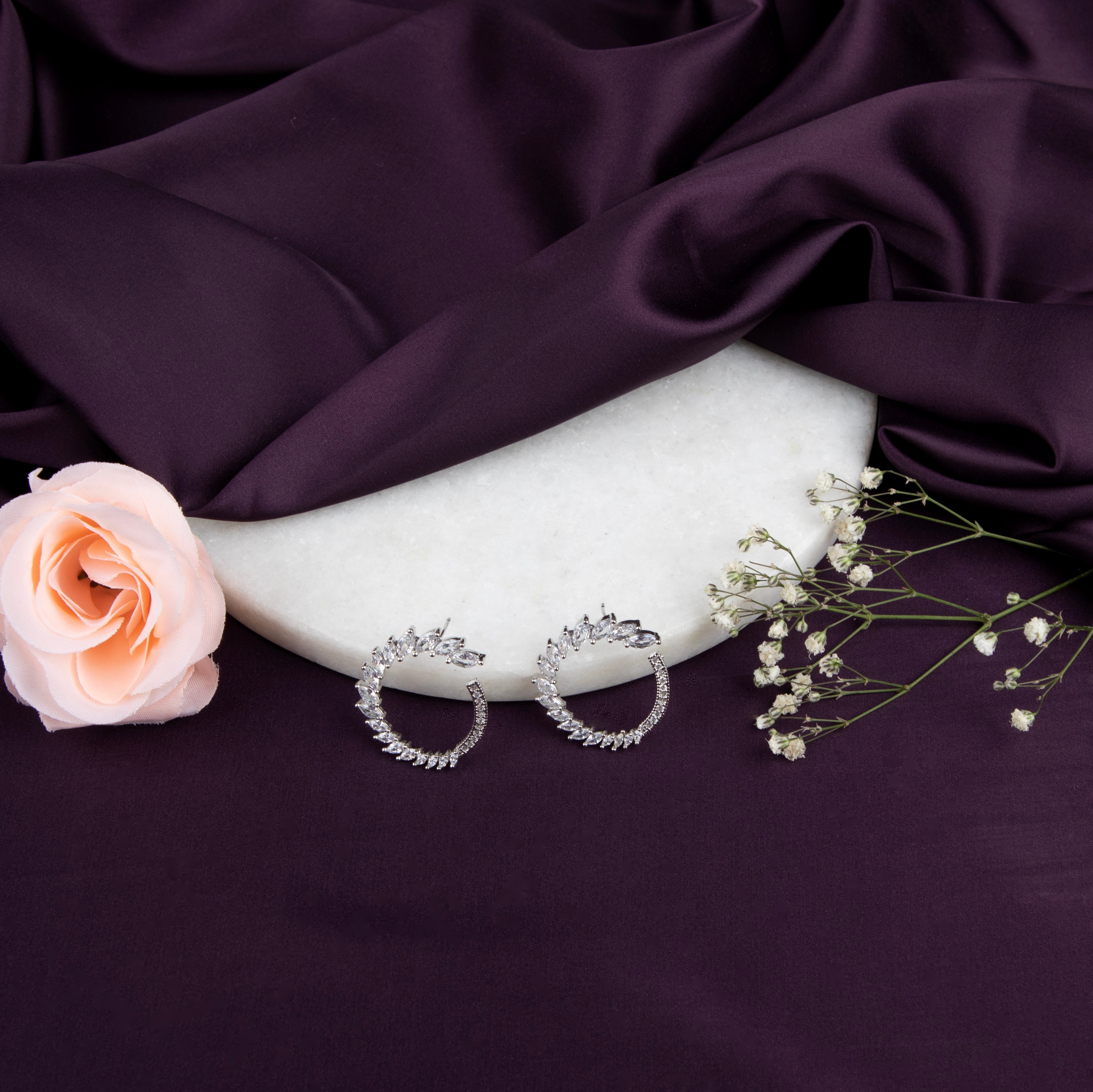 LA FILLE D'OR Marquise-Cut Cubic Zirconia Ear Climbers