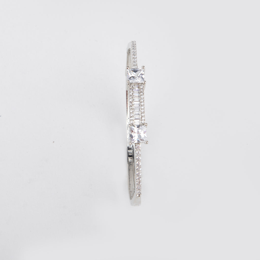 Rose Gold colour Bangle Bracelet with Cubic Zirconia Stones