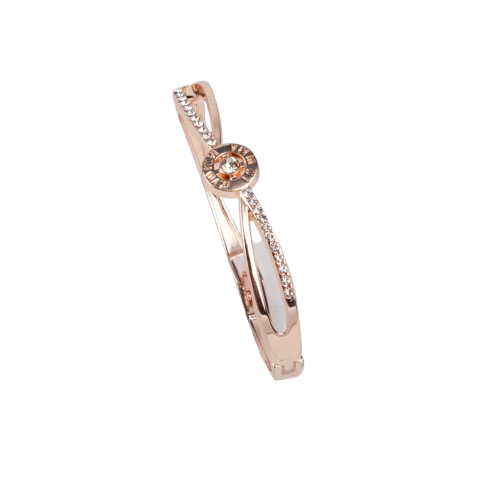 LA FILLE D'OR Rose Gold Colour Bracelet with Crystals, Adjustable. (ROSE GOLD, One Size)