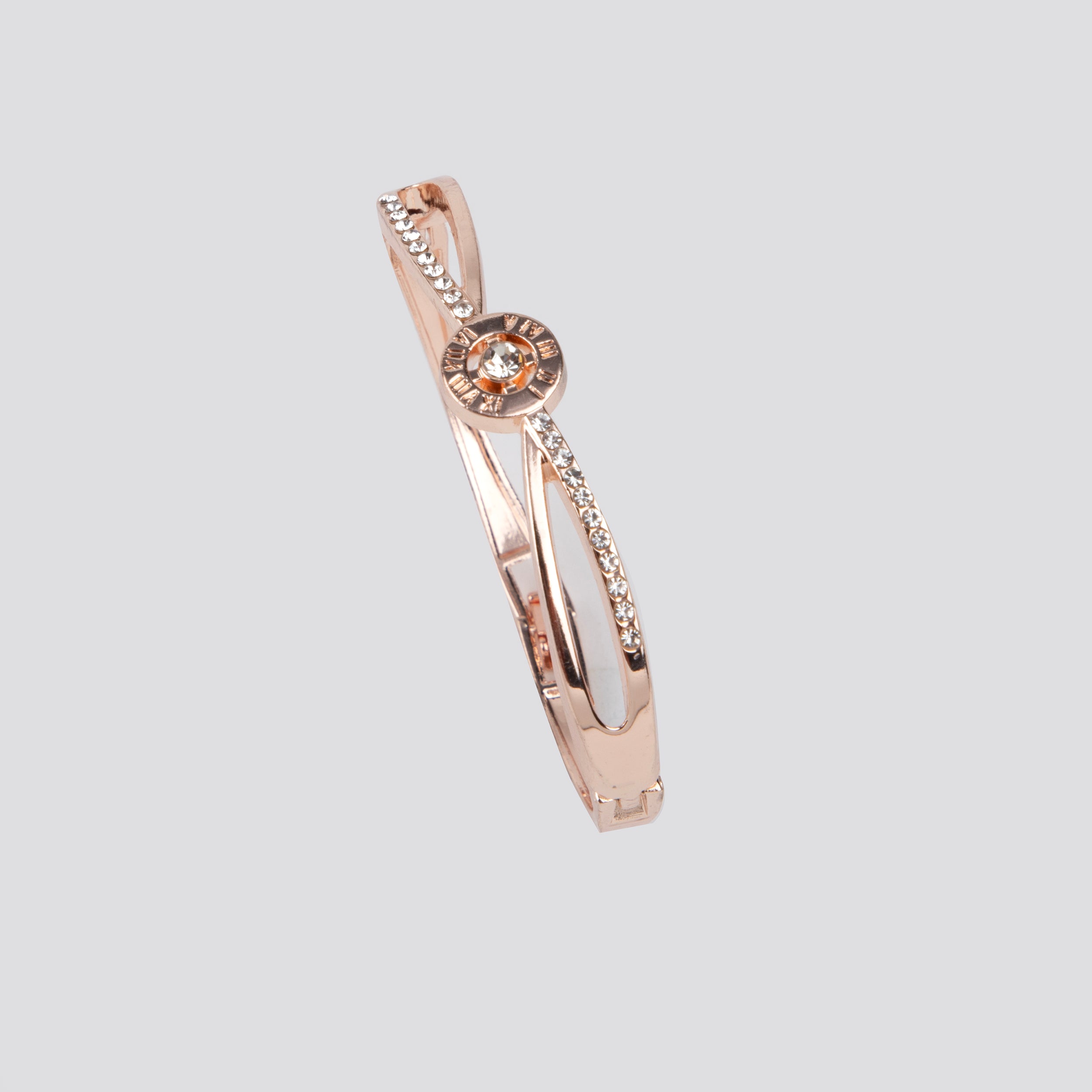 LA FILLE D'OR Rose Gold Colour Bracelet with Crystals, Adjustable. (ROSE GOLD, One Size)