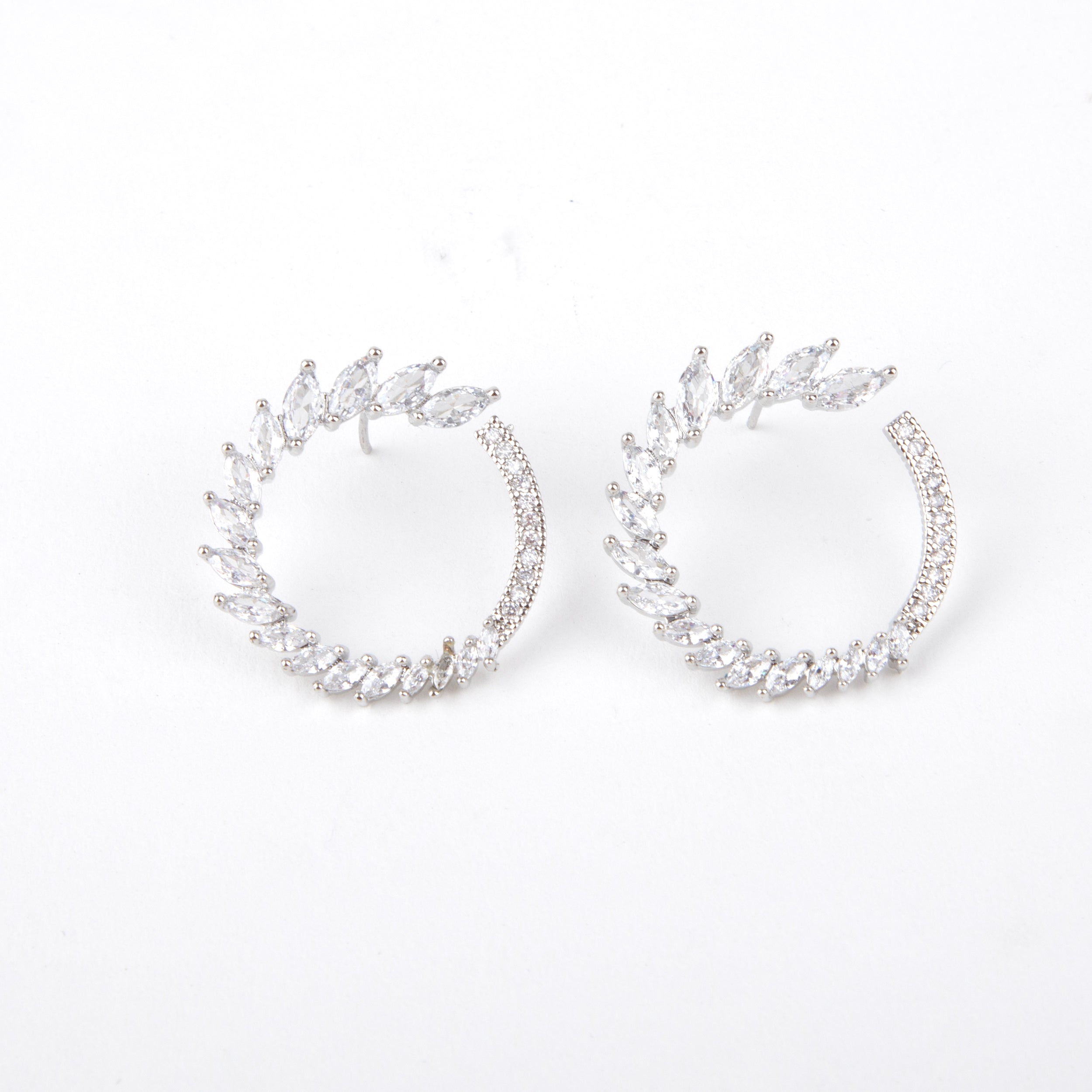 LA FILLE D'OR Marquise-Cut Cubic Zirconia Ear Climbers