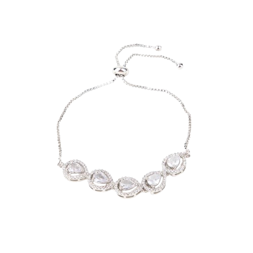 LA FILLE D'OR Elegant Cubic Zirconia silver colour Bracelet
