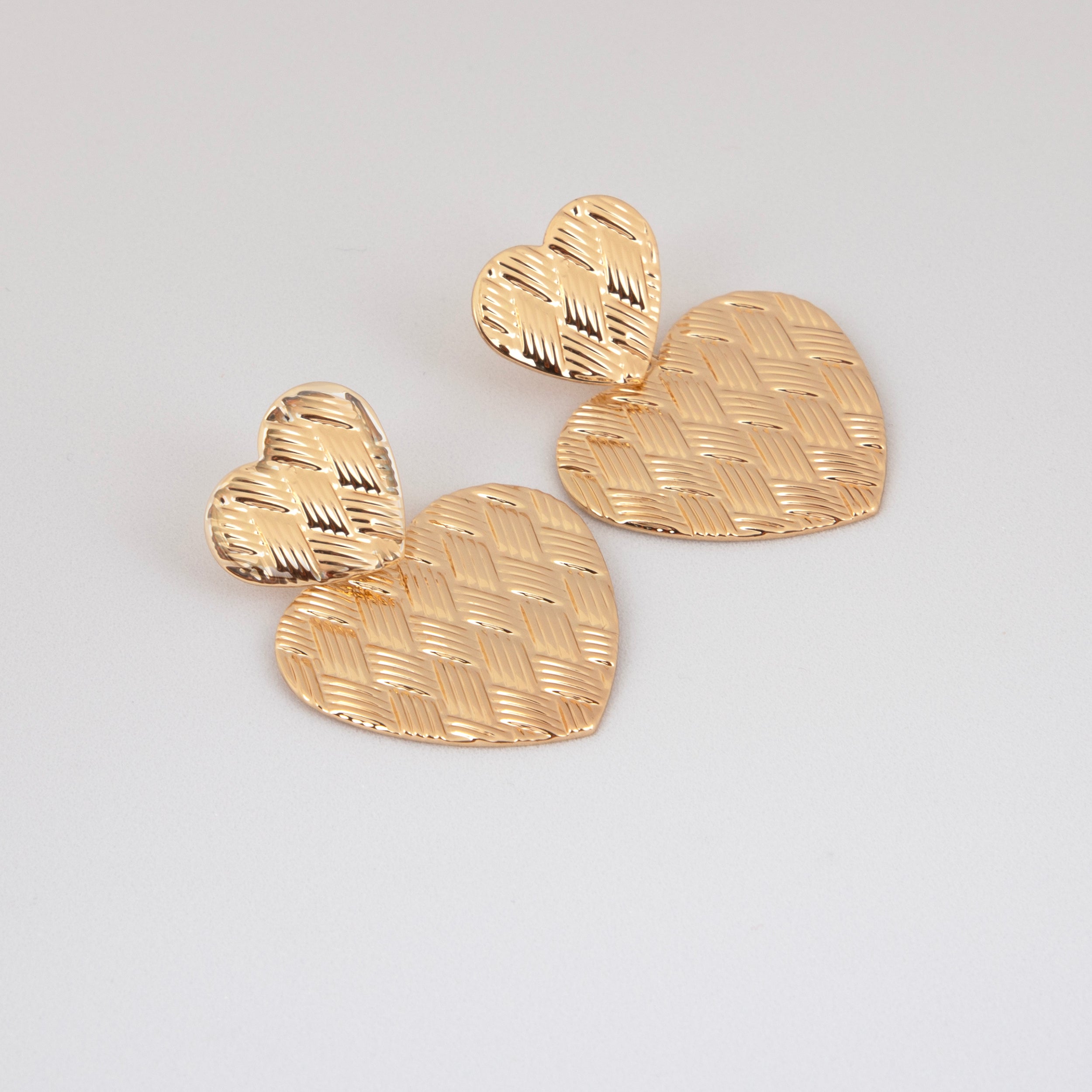 LA FILLE D'OR Gold-Tone Heart Shaped Earrings