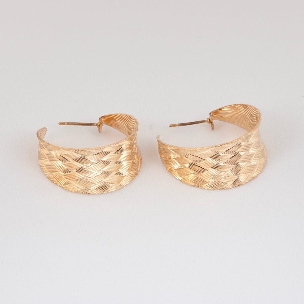 LA FILLE D'OR ROUND SHAPED EARRINGS (GOLD, ONE SIZE)