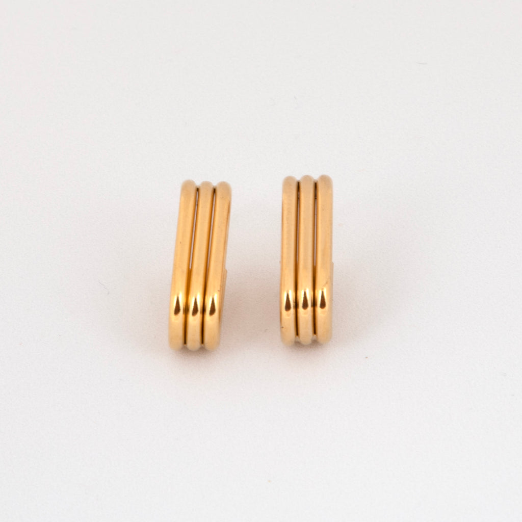 Gold Tone Hoop Earrings, U-Shaped