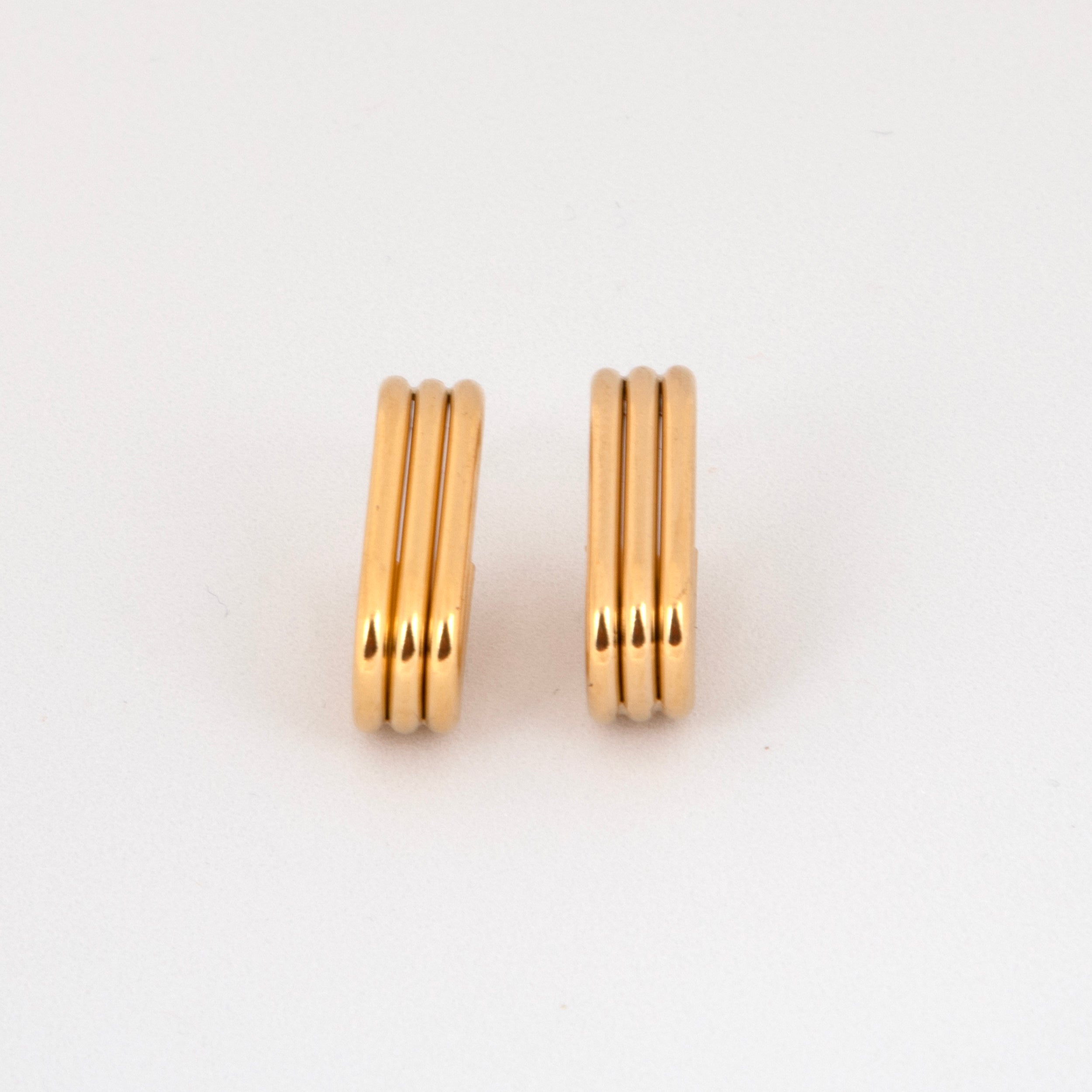 Gold Tone Hoop Earrings, U-Shaped