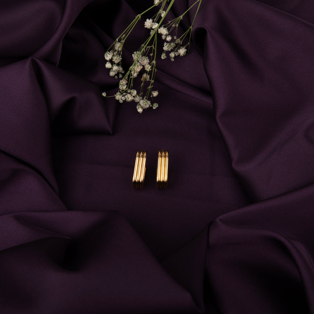 Gold Tone Hoop Earrings, U-Shaped