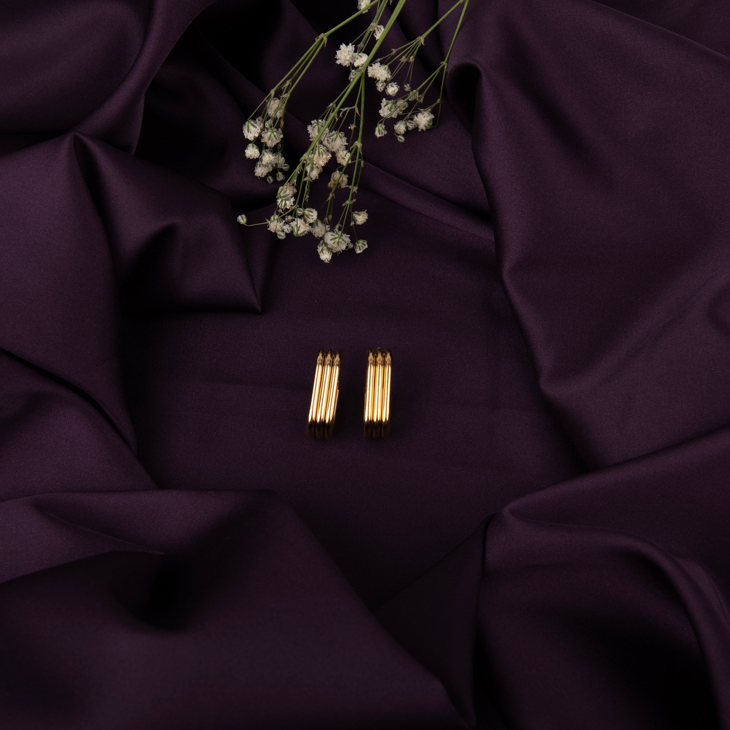 Gold Tone Hoop Earrings, U-Shaped