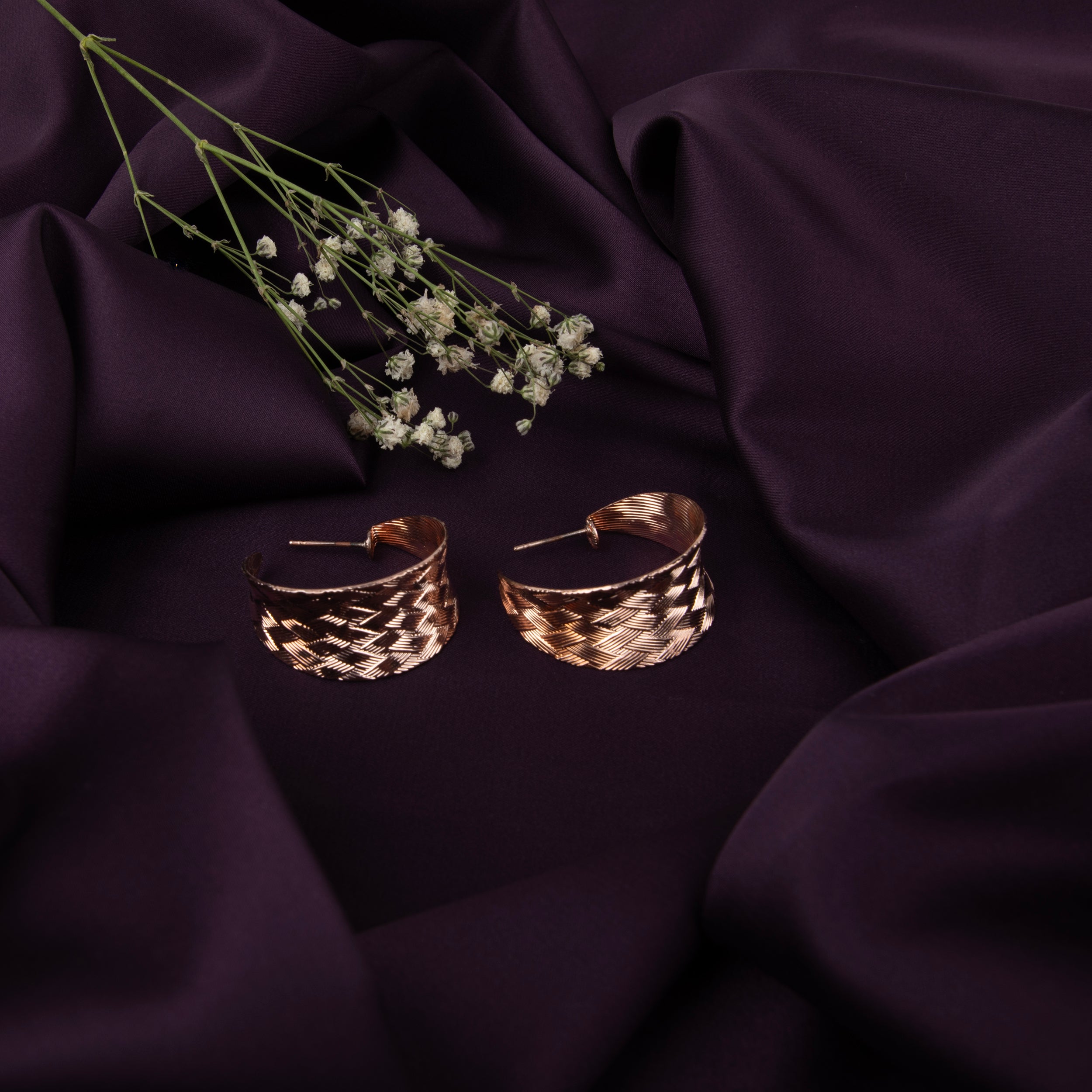 LA FILLE D'OR ROUND SHAPED EARRINGS (ROSE GOLD, ONE SIZE)
