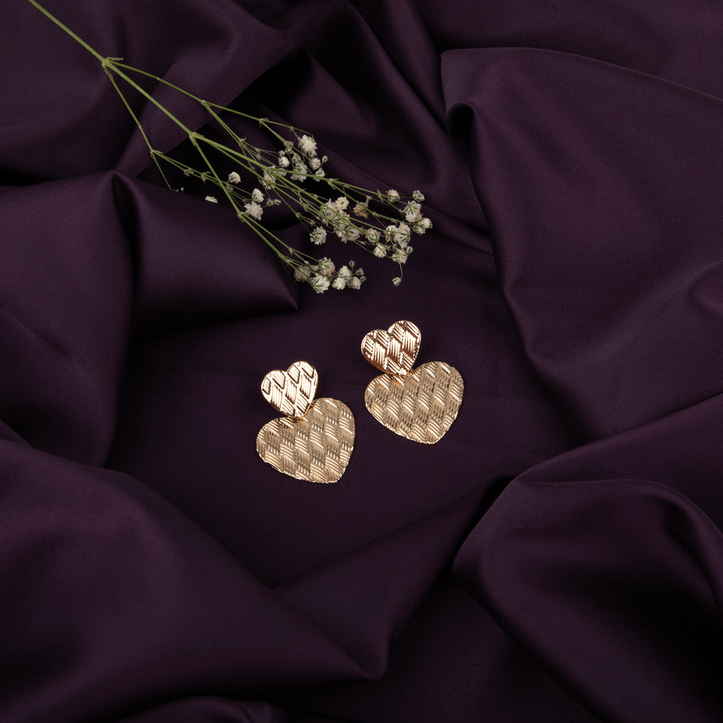 LA FILLE D'OR Gold-Tone Heart Shaped Earrings