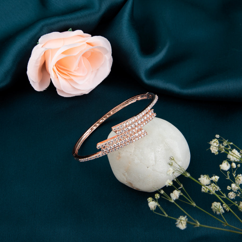 Rhinestone Encrusted Bracelet, Rose Gold Colour.